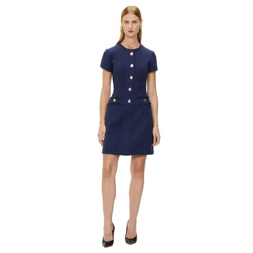 Veronika Maine European Tweed Button Mini Dress